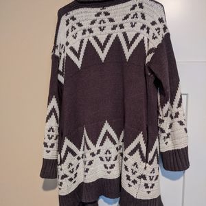 Gray and white cozy sweater